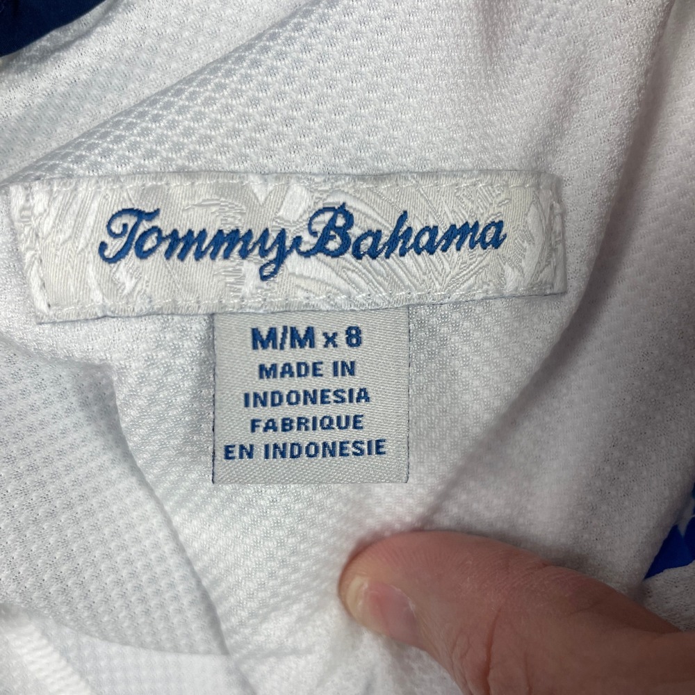 Tommy Bahama Swim Trunks Mens Medium Blue Baja Marina 8 Tropical Floral NEW - Picture 5 of 9